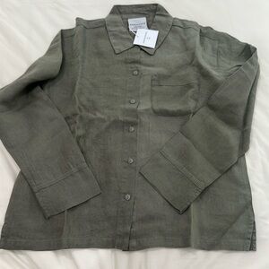 Parachute NEW green linen long sleeve top